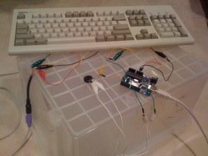 My arduino morse keyboard in action.  Exciting, eh?